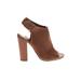 Aldo Heels: Brown Solid Shoes - Women's Size 7 1/2 - Peep Toe