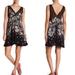 Free People Dresses | Free People Women's Longwood Printed Boho Black Floral Slip Dress Size Medium | Color: Black | Size: M