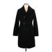 Guess Trenchcoat: Mid-Length Black Print Jackets & Outerwear - Women's Size X-Large