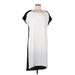 Armani Exchange Casual Dress - Shift Scoop Neck Short sleeves: White Color Block Dresses - Women's Size 8