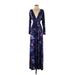 Rachel Pally Casual Dress - Wrap: Blue Dresses - Women's Size Small