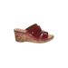 B.O.C Wedges: Burgundy Solid Shoes - Women's Size 9 - Open Toe