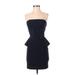 Bebe Cocktail Dress - Party Open Neckline Sleeveless: Black Solid Dresses - Women's Size 0