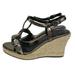 Burberry Shoes | Burberry Patent Leather And Nova Check Coated Canvas Wedge Espadrille Sandal | Color: Silver/Tan | Size: 38eu