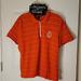 Ralph Lauren Tops | Lauren Active Polo Xl Short Sleeve Orange White Stripe Zip Up | Color: Orange/White | Size: Xl
