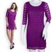 Free People Dresses | Free People Holly Lace Fuschia Purple Mini Sheath Dress Xs | Color: Gray/Purple | Size: Xs