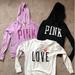 Pink Victoria's Secret Sweaters | 3 Small Victoria Secret Hoodies/Sweatshirts. 2 Pink Vs Hoodies & 1 Vs Sweatshirt | Color: Black/Pink/White | Size: Sj