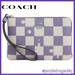Coach Bags | Coach Corner Zip Wristlet With Checkerboard Print Nwt Sale | Color: Cream/Purple | Size: ~6.25” X ~4” X ~.5”