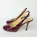 Kate Spade New York Shoes | Kate Spade Wine Patent Leather Sling Back Stiletto Round Toe Heels Size 9 B | Color: Red | Size: 9