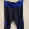 Adidas Pants & Jumpsuits | Adidas Climalite High Rise Leggings Black Blue Lace Colorblock Key Pocket | Color: Black/Blue | Size: M