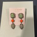 Kate Spade Jewelry | Drop Green And Orange Earrings | Color: Green | Size: Os