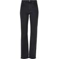 Bequeme Jeans URBAN CLASSICS "Urban Classics Damen Ladies Highwaist Straight Slit Denim Pants" Gr. 29, Normalgrößen, schwarz (blackwashed) Damen Jeans