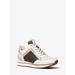 Michael Kors Shoes | Michael Kors Maddy Two-Tone Logo Trainer 6 Vanil/Brwn (Natural) New | Color: Cream | Size: 6