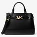 Michael Kors Bags | Michael Kors Reed Small Pebbled Leather Belted Satchel Crossbody | Color: Black/Gold | Size: 10.25"W X 7.5"H X 4.5"D