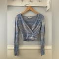 American Eagle Outfitters Tops | Ae American Eagle Outfitters Crossover Sweater Top Size Xs | Color: Blue | Size: Xs