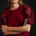 Anthropologie Tops | Anthropologie Dolan Lace Puff Sleeve Wine Red Shirt Top (Size M) | Color: Red | Size: M