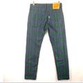 Levi's Jeans | Levis 502classic Straight Leg Jeans Mens 28x30 Green Blue Medium Plaid Denim | Color: Blue/Green | Size: 28