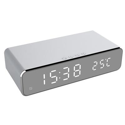 3-in-1 LED Desk Alarm Clock with Wireless Charger