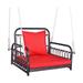 Patio Rattan Porch Swing Hammock Chair with Seat Cushion
