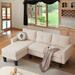 HOOOWOOO Modern L-shaped Corduroy Fabric Chaise Sofa