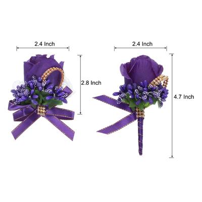 6 Pcs Rose Boutonnieres & Wrist Corsage for Men Wedding Ceremony