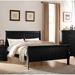 Modern Black Queen Bed, Antique Brass Hardware, 500 lbs Capacity