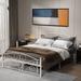 Modern Style White Metal Queen Size Bed Frame
