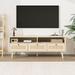Rattan TV Stand with Storage for 55 Inch TV, TV Entertainment Center, TV Console with Solid Wood Feet