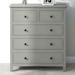 5 Drawers Solid Wood Chest for Guest Room, Small Bedroom, Study Room, Gray