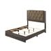 Rustic Brown Avantika Queen Bed with Diamond Button Tufted Headboard
