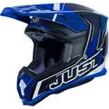 Just1 J22 Carbon Fluo 2.0 Motocross Helmet, black-white-blue, Size L