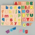 Puzzles en bois avec chiffres de l'alphabet colorés pour enfants jouet Montessori jouets pour