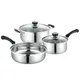 Stainless steel three-piece pot kitchen pot set milk pot soup pot frying pan combination stainless