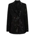 HIGH STREET Newest 2024 Designer Jacket Women's Double Breasted Sequined Velvet Blazer