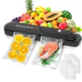 Portable 220V/110V Vacuum Sealer Packaging Machine with Free 10pcs Vacuum Bags Household Black Food