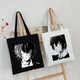 Bungo Stray Dog Anime Canvas Bag for Women Dark Harajuku Goth Style Shopper Large Capacity Bag