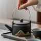 Pot unique en céramique porcelaine noire chaudière à thé domestique service à thé Kung Fu
