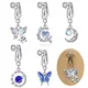 1PC Fake Belly Ring Dangling Navel Rings Women Butterfly Heart Moon Dangle Clip On Belly Button