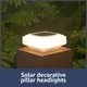 Solar Post Lights Clear Lampshade Waterproof Solar Deck Fence Cap Light Warm Light Outdoor Square