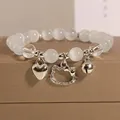 Bracelet Hello Kitty Sanurgente Love Bell pour filles perles brillantes bracelet boudoir perlé à