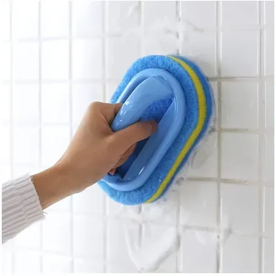 1pc Sponge Cleaning Brush With Handle Cleaning Supplies Back To School Supplies for bathroom