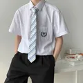 Japanese Student Men School Jk DK Uniform Tops Middle High School Uniforms Short Sleeve White Cotton