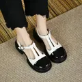 For Office Work Summer 2023 Sandals Women with Low Heels Footwear Ladies Shoes Buckles Original