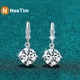 NeeTim 0.5ct 1ct Brilliant Cut Moissanite Drop Earrings for Women Classic Wedding S925 Sterling