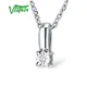 VISTOSO Pure 14K 585 White Gold Sparkling Illusion-Set Miracle Plate Diamond Pendant For Women