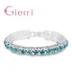 Shining AAA+ Austrian Crystal Bracelets for Women Real 925 Sterling Silver Cubic Zircon Stone Paved