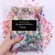 600/500Pcs Spring Kawaii Bowknot 3D Nail Art Decor 8-10mm Ice-Transparent Mixed Color Bow Nail