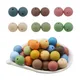 New Colors 100Pcs Browine Blush Pink Wood 10mm 12mm 15mm 20mm Silicone Beads Baby Round Loose Balls