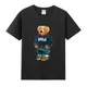 Objets Tees Homme Ralph Bear T Shirt Casual Respzed Essential darkBrand T-shirt Hommes Noir Économie