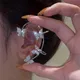 Silber Überzogene Metall Blatt Schmetterling Clip Ohrringe für Frauen Ohr Clips Ohne Piercing